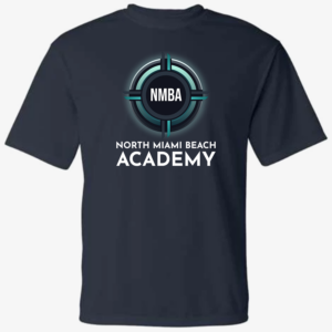 NMBA Academy navy t-shirt with logo North Miami Beach Academy gear