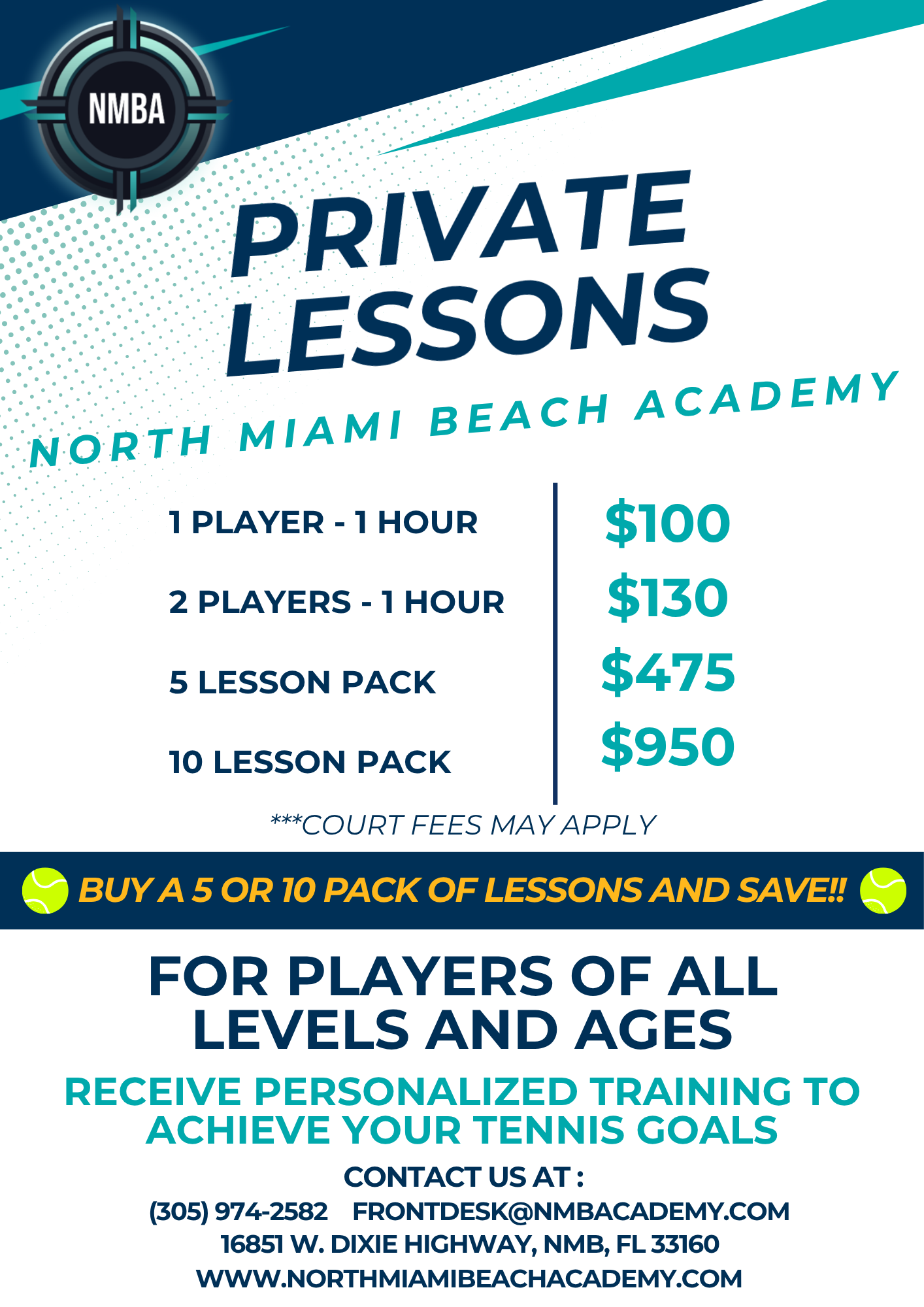 Private Lessons — Package Discounts